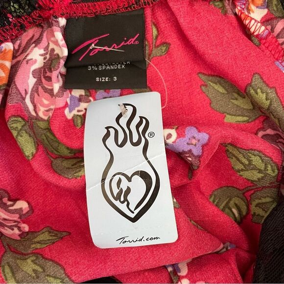 Torrid Satin Floral Corset Bustier Style Camisole Top Babydoll Lace Trim Sz 3 - Picture 3 of 10